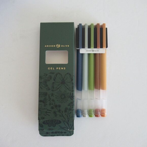 New Archer and Olive Butterfly in Frame Notebook & Set of 5 Gel Pens - Picture 7 of 12